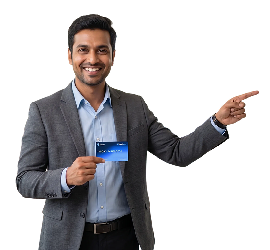 Agent presenting AyushPay membership card